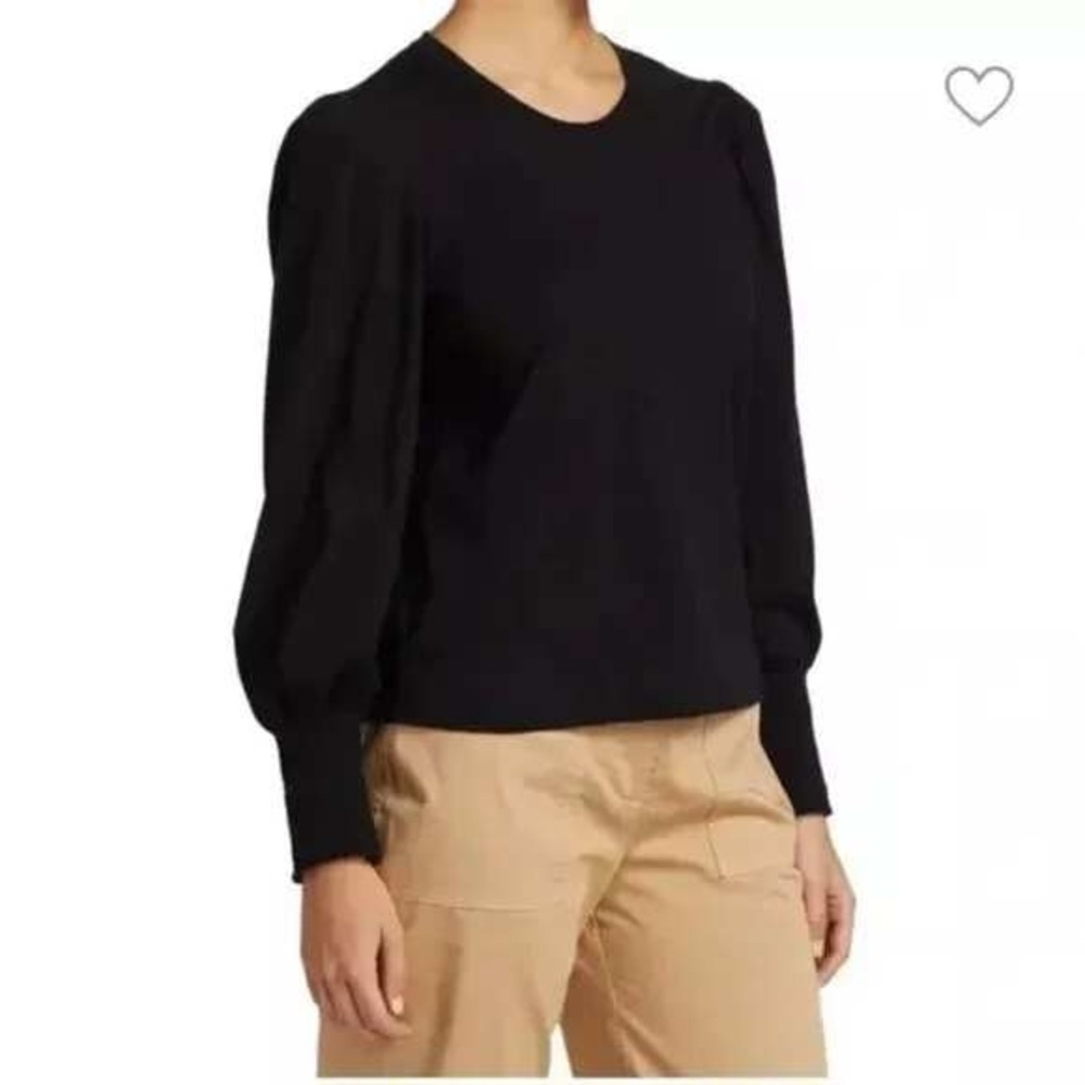 A.L.C. Karter Long Puff Sleeve Top Tee‎ Black XS